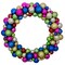 Northlight Rainbow 2-Finish Shatterproof Ball Christmas Wreath - 36" - Multicolor - Unlit